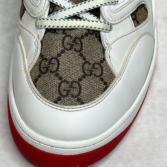 Gucci White Leather GG Monogram High-Top Sneakers Size 7 Mens Basketball Shoes - Picture 14 of 15